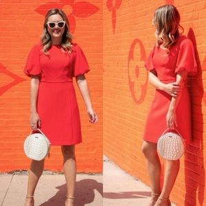 NWT Eliza J. Red Puff Sleeve Mini Sheath Dress Size 10